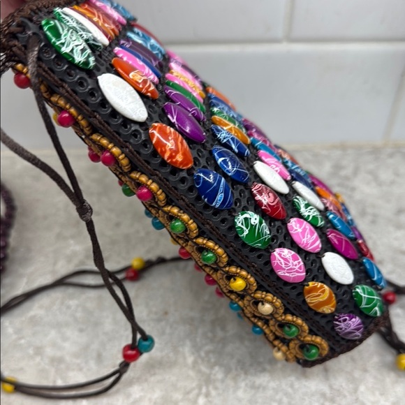 Two Handmade Colorful Beaded Women's Bags - Picture 7 of 13